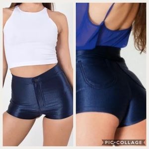 American Apparel Disco Shorts M Blue High Rise